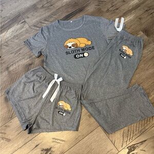 Sloth Mode On Gray Women’s Pajama Set